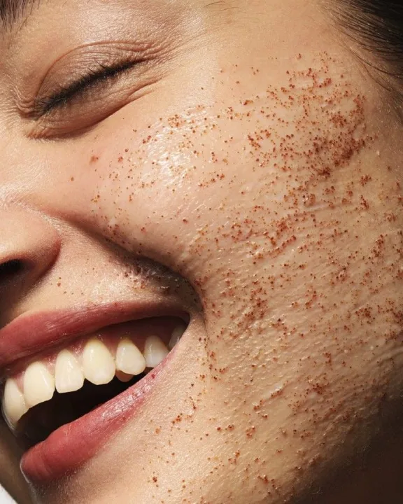 Rostro con exfoliante natural
